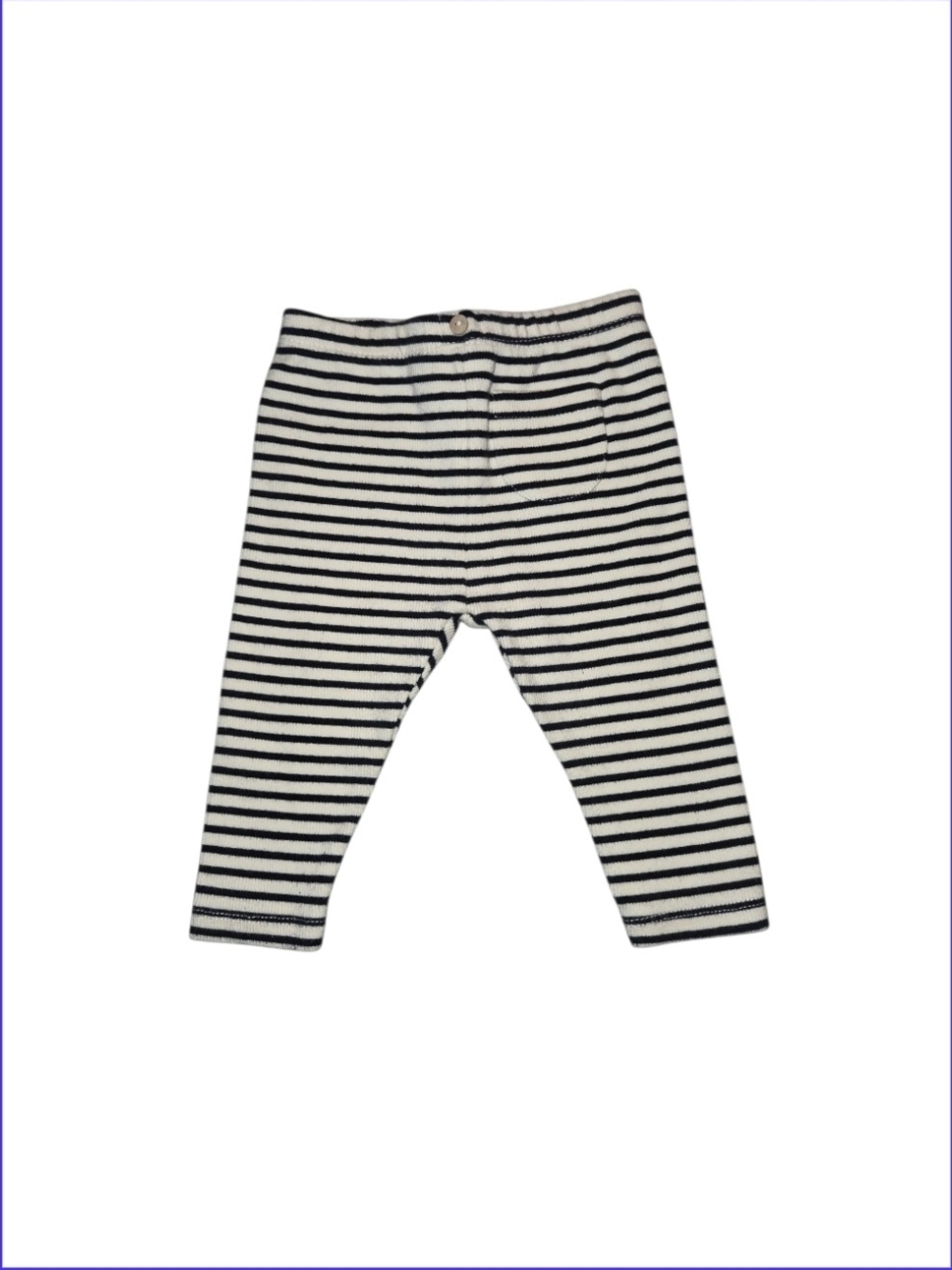 3-6 Month Zara Black & White Striped Kids Leggings
